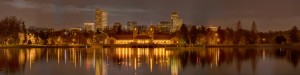 Spring Evening in City Park -- 8 x 32 ft. Wall Mural